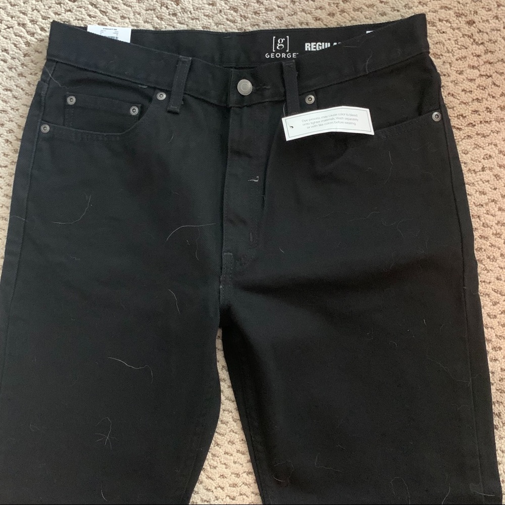 NWTs black jeans by George. Straight legs, button waist and zipper fly. 32x32. - Picture 4 of 8